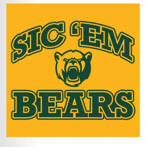 Baylor Sic 'Em Bears mark in gold and green