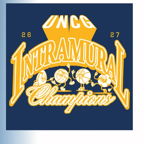 Alternate UNCG Intramural Champions artwork direction