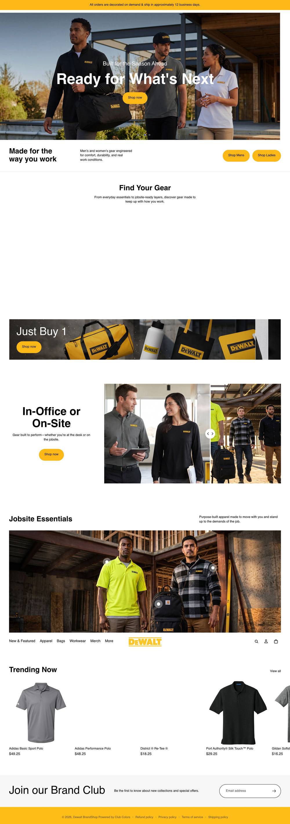 DEWALT storefront — Industrial BrandShop