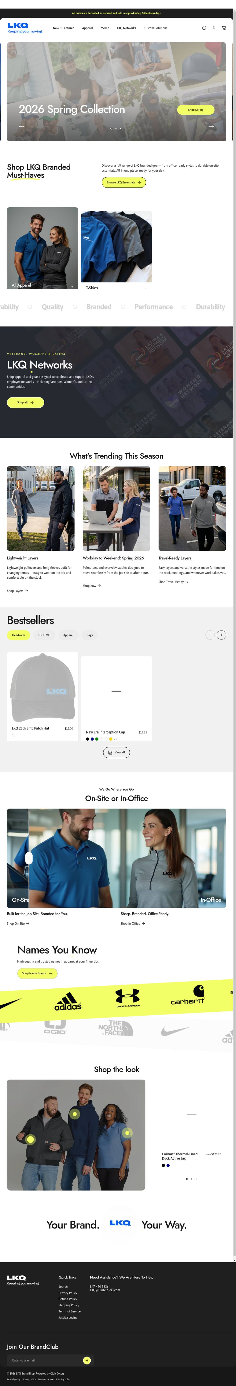 LKQ Corp storefront homepage — Enterprise BrandShop