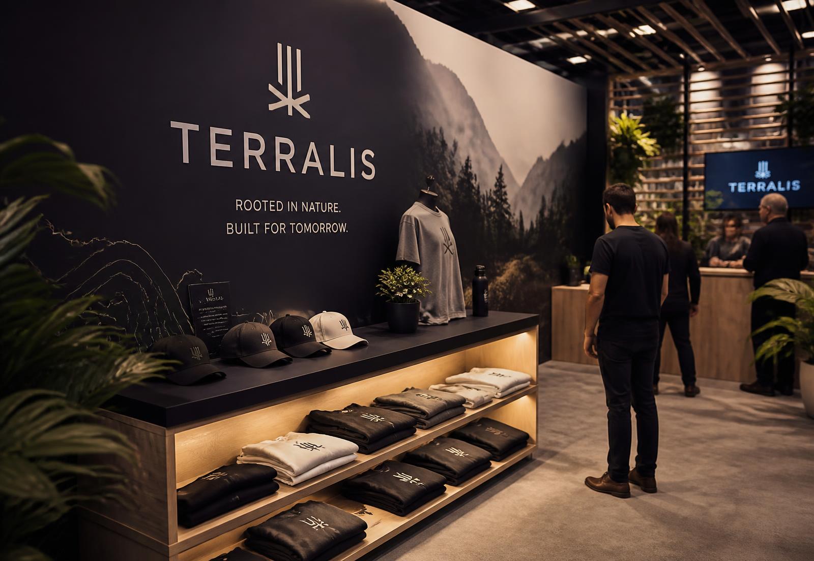 Branded event activation with environmental graphics and merchandised apparel